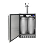 Kegco 24" Wide Outdoor Dual Tap All Stainless Steel Built-In Kegerator with Kit