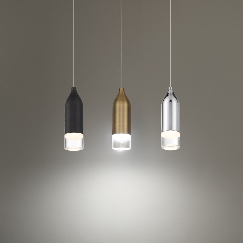 Action 1 - Light LED Pendant, Aged Brass