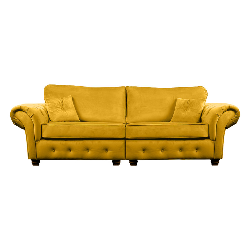 Lila 4 Seater Velvet Sofa, Mustard