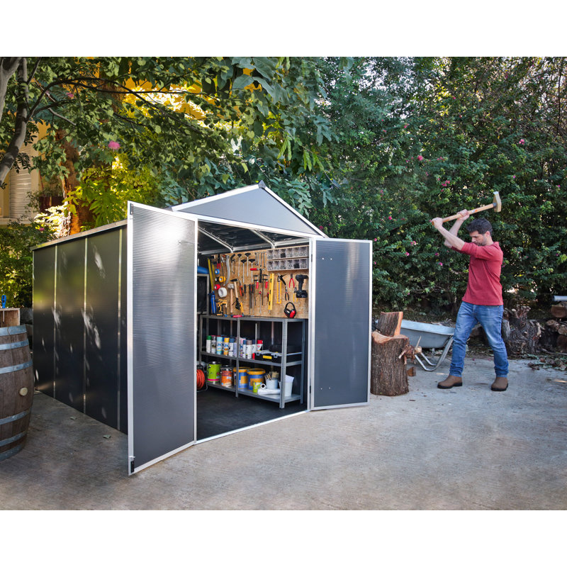 Palram - Canopia Rubicon Polycarbonate Storage Shed, 7' H x 6' W x 10' D