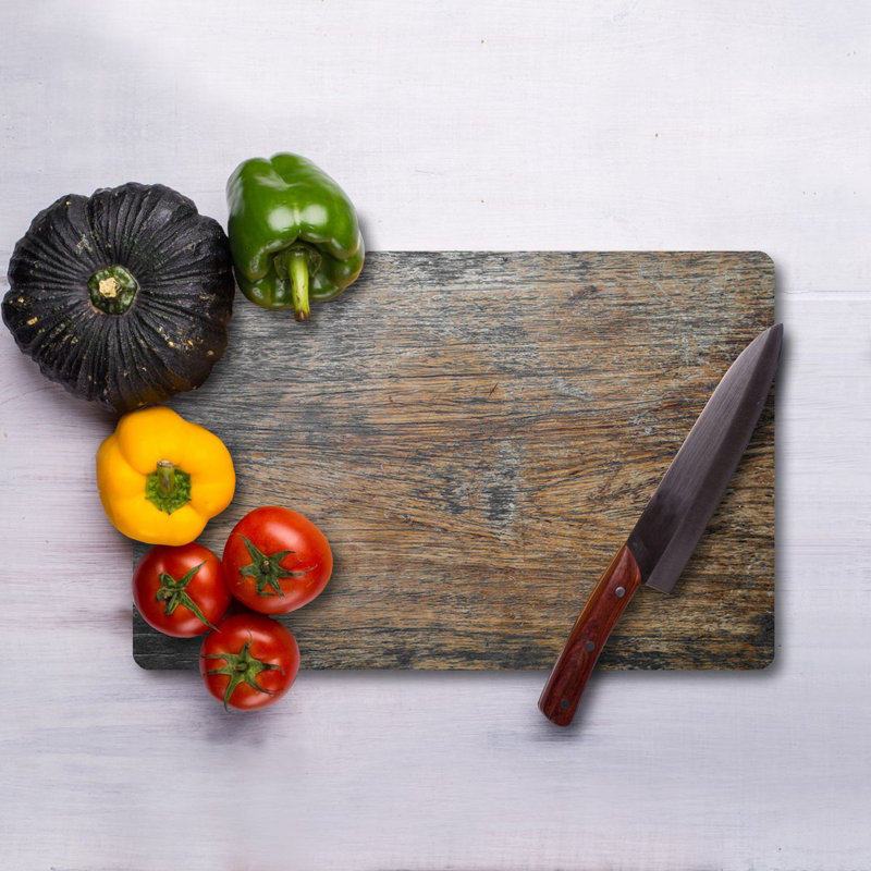 Flourish Premium Tempered Glass Cutting Board, 9.8 x 13.8 inches | 100% Antibacterial, Easy Clean, Non-Slip Silicone Feet | Durable Kitchen Essential for Safe Food Preparation, Stylish and Functional Design