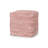 Enigma Yarn And Cotton Square Pouf, Red And White