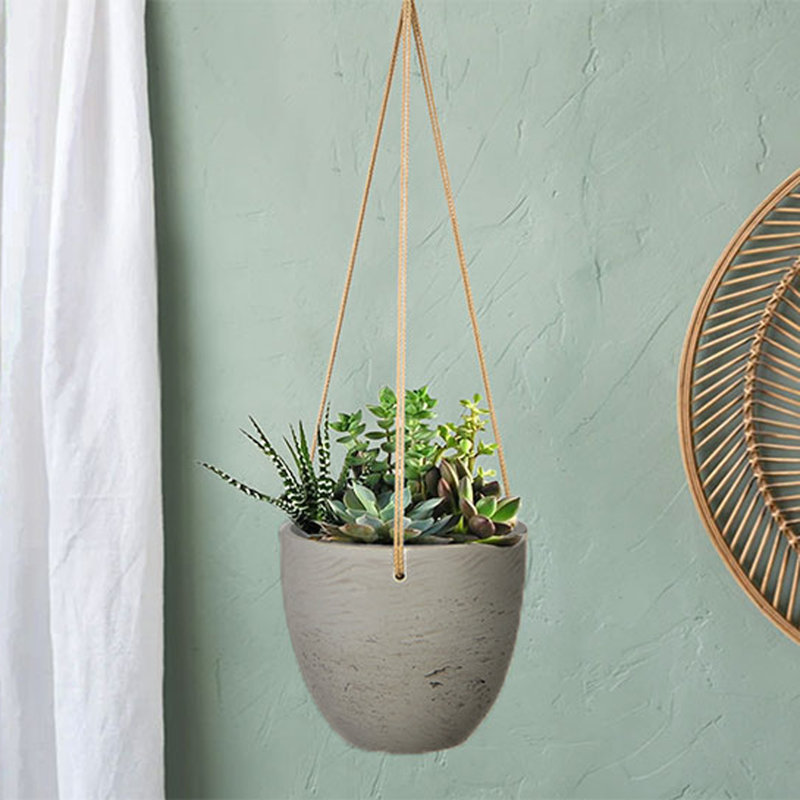 Mayas Classic Hanging Pot, 8.3" H x 9.8" W x 9.8" D