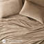 Drap double, taupe, 100% lisse, double brossé, drap plat, taies d'oreiller ajustées, 4 pièces faciles d'entretien en couleur taupe, brossé des deux côtés pour une sensation douillette, avec des draps complets