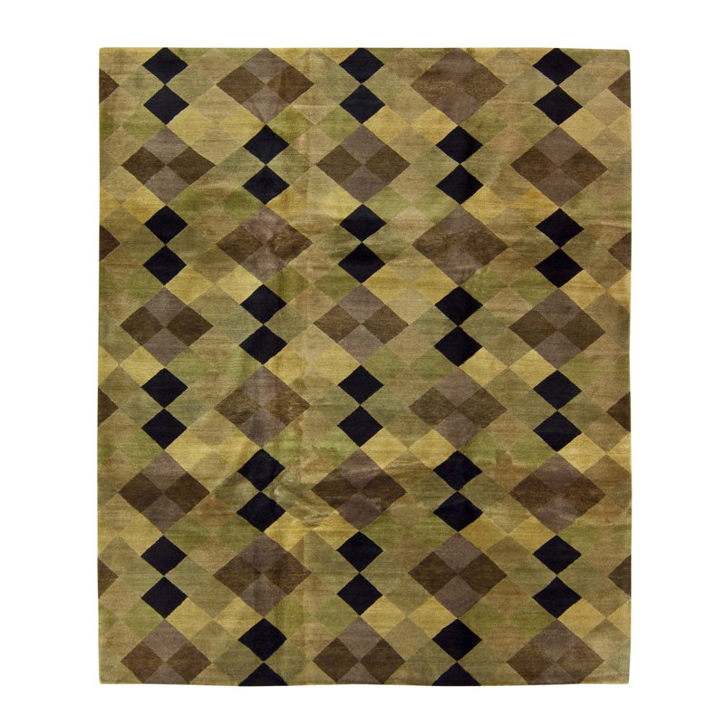 Argyle Wool Geometric Area Rug, Rectangle 9' x 12'