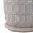 Stoneware And Ceramic Saucer Planters With Embossed Geometric Texture, Modern Decorative Design, Stylish Round Form, Versatile Display Accent, Set Of 2-1305415953