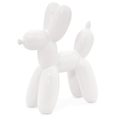 Parker 8" White Ceramic Balloon Dog Sculpture