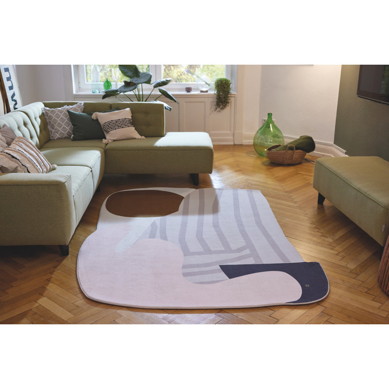 Machine Woven Grey/Pink Indoor Rug, Novelty 140 x 200cm