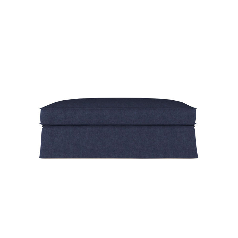 Mulberry Ottoman, Plush Velvet Oyster, Weathered