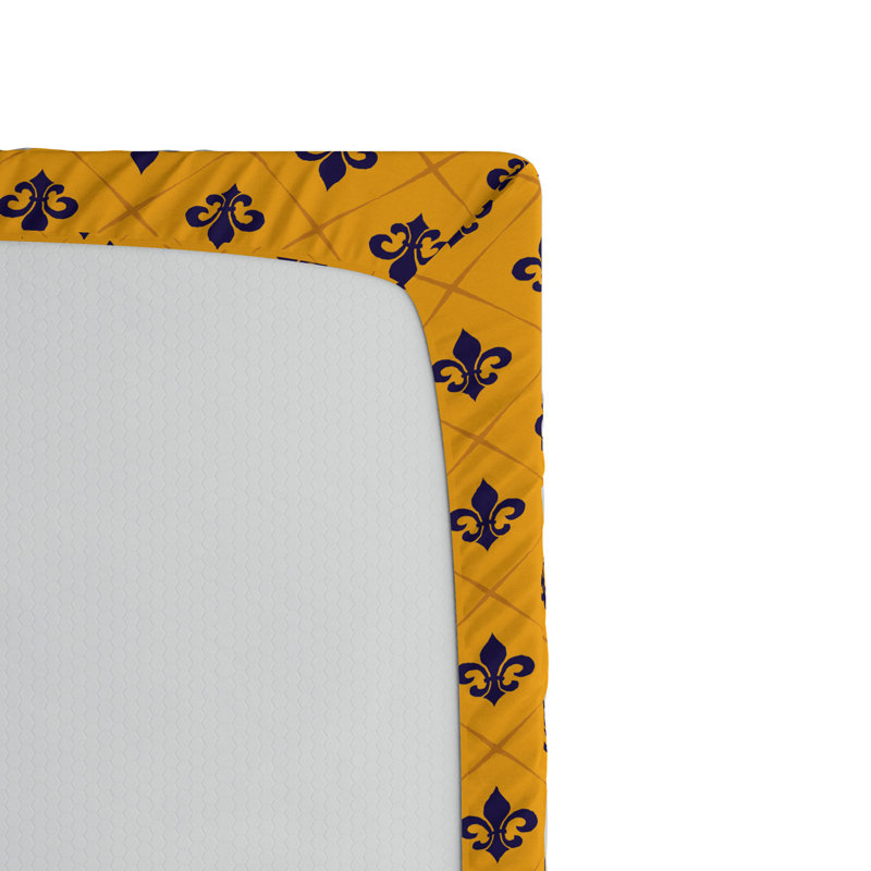 Microfiber Geometric Fitted Sheet, Twin Fitted Sheet, Yellow Geometric