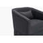 Fauteuil demi-tonneau pivotant en lin avec repose-pieds-733757791