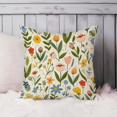  Botanical Spring Flowers Wildflowers Flower Pattern IX Cottage & Cottagecore