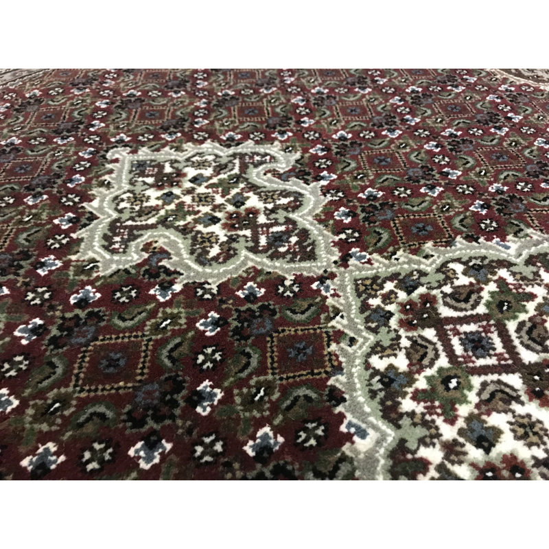 Hand-Knotted High-Quality Red and Cream Area Rug