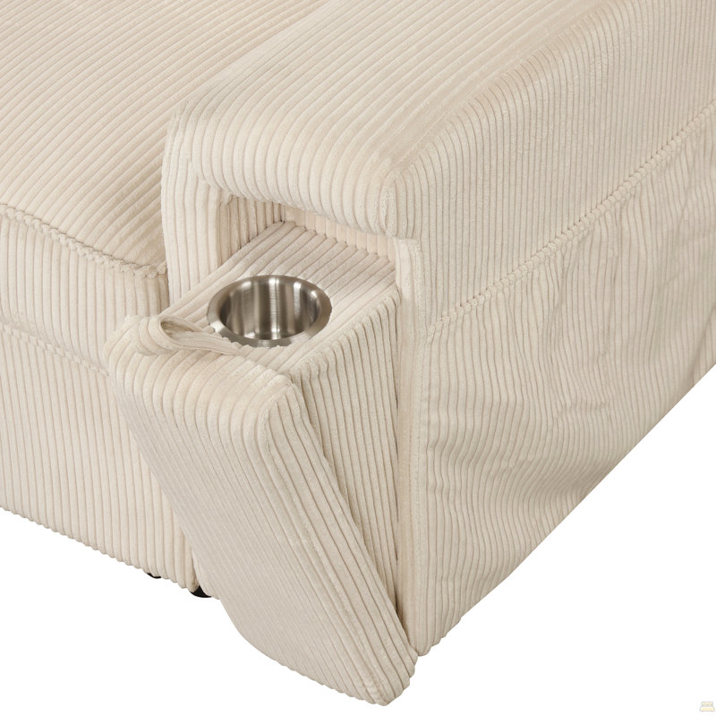 Canapé-lit modulaire Upholstery avec sacs de rangement et 2 porte-gobelets sur les accoudoirs