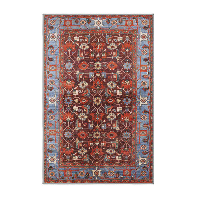 Tapis oriental rouge et bleu