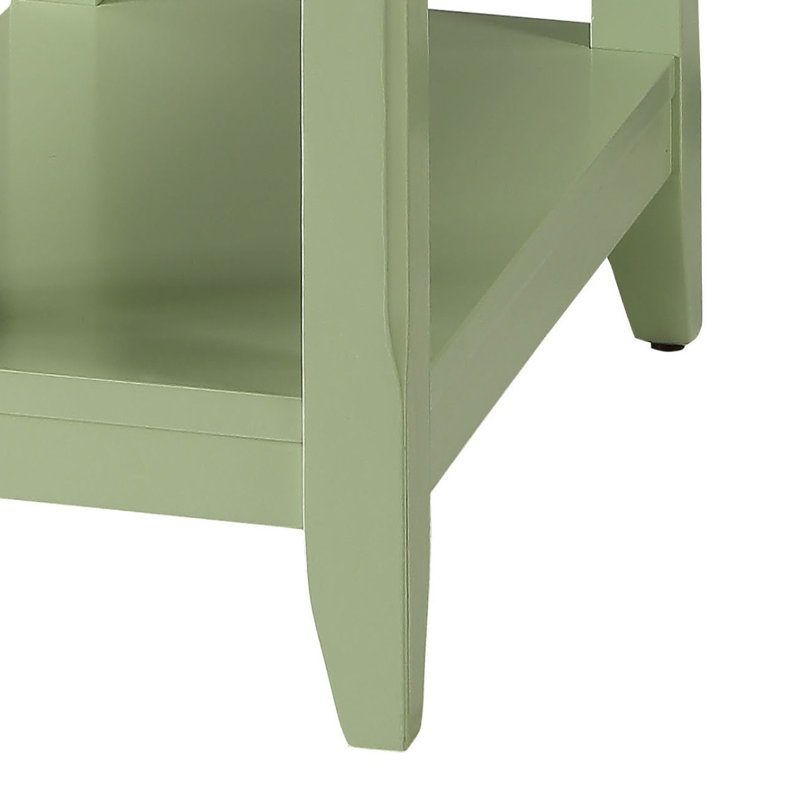 Table d'appoint vert clair avec tablette inférieure