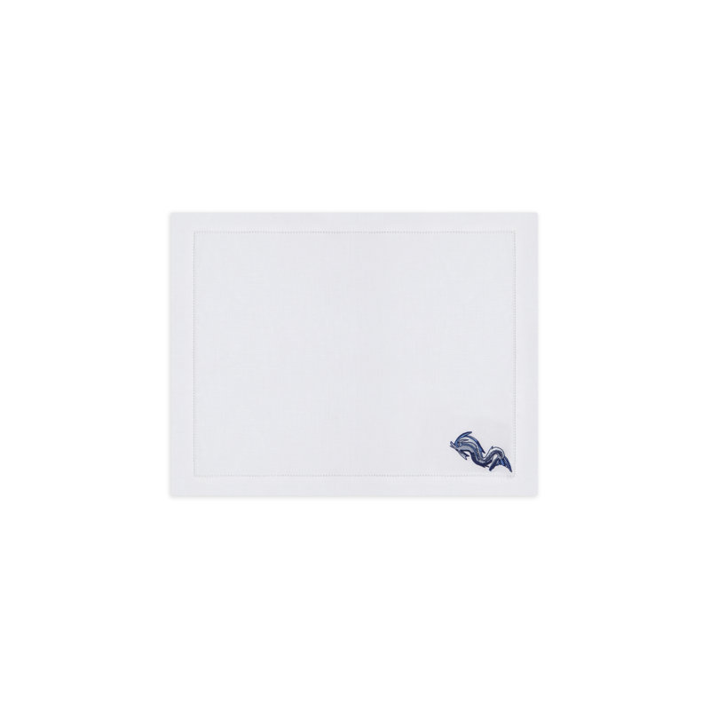 Marine Motif Embroidered Linen Placemats