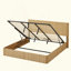 Structure de lit avec rangement relevable, lignes courbes en bois ondulé, rangement hydraulique / aucun sommier nécessaire-1701404202