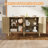 55.1" Fluted 4-Door Sideboard With Adjustable Shelves