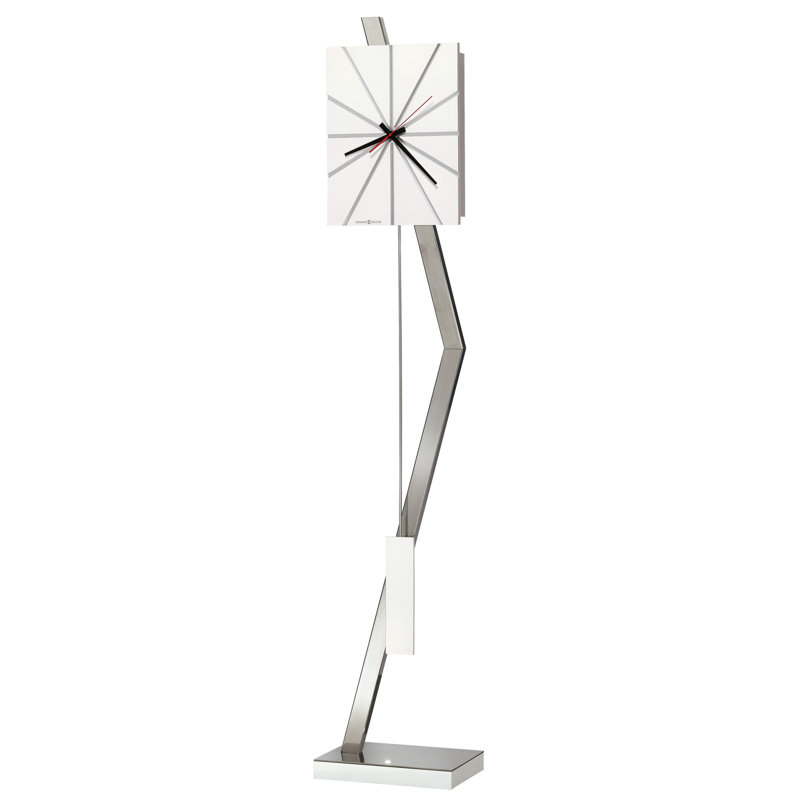 Zander 77.5" Gloss White and Chrome Grandfather Clock