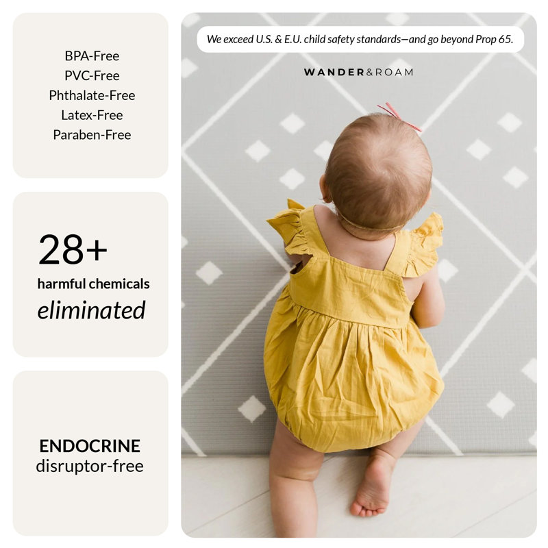 Reversible Dash + Diamond Foam Playmat, Gray