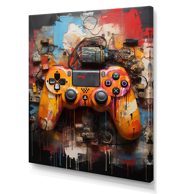 Kleio jeu vidéo coloré Delight I - Jeux vidéo, art mural, H 20 po x l 12 po x P 1 po, Toile tendue