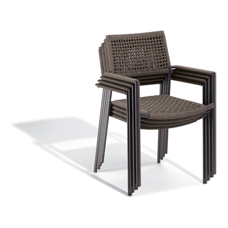 Eiland Armchair - Carbon - Composite Cord Mocha - Set of 2 in , No Cushion