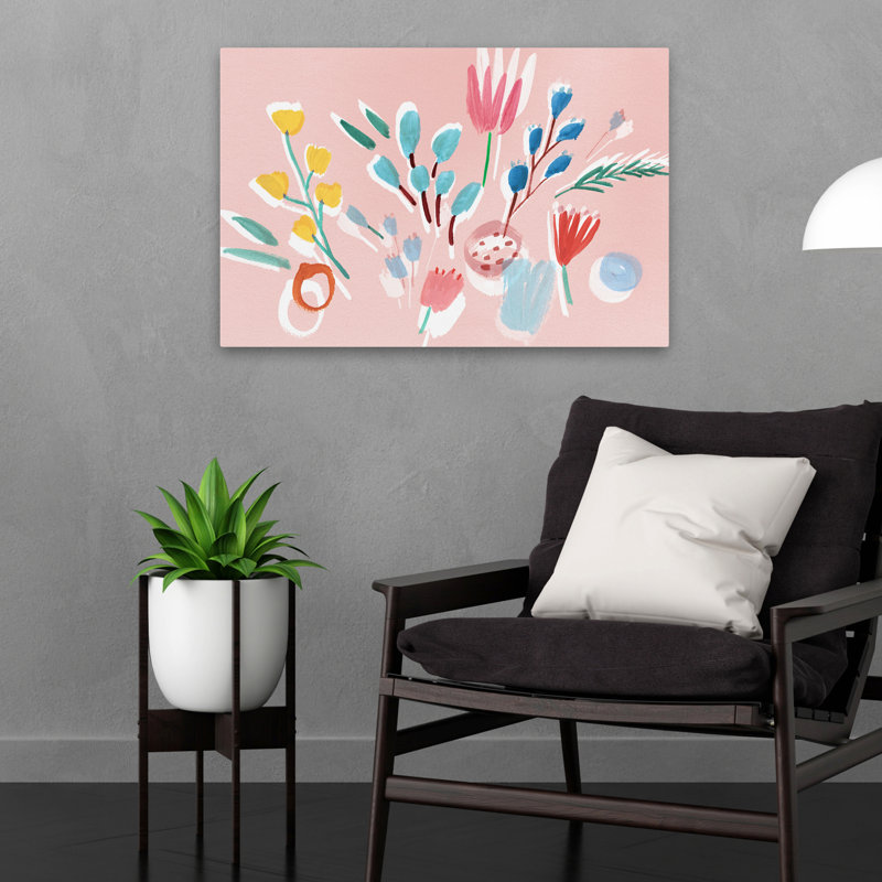 Plantes, fleurs, fleurs fluides, art mural, H 16 po x l 24 po