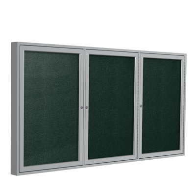 Babillard fermé en vinyle 3 portes avec cadre en satin Ghent