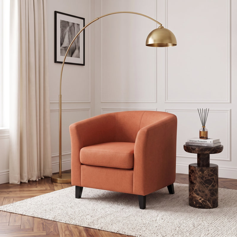 Dorset 29" Wide Barrel Chair, Orange , Black