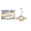 Lustre 12 lumières à 3 niveaux avec intérieur en feuille d'or Lillard