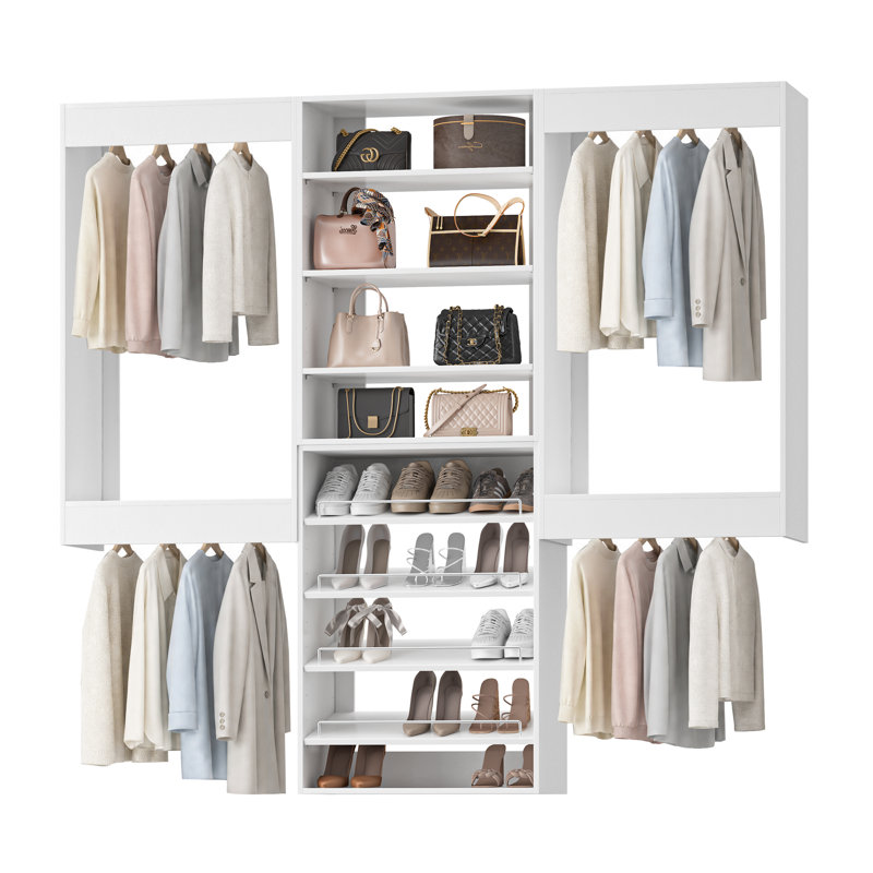 Modular Closet System, Versatile and Customizable Walk-In Design for Efficient Storage and Organization, 84" Wide