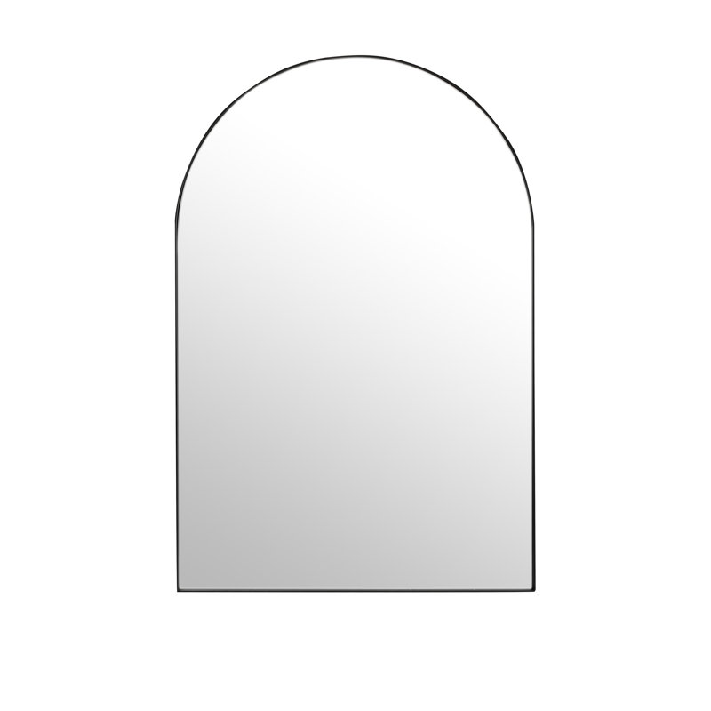 Eliase Metal Arched Accent Mirror, 46" x 32", Black