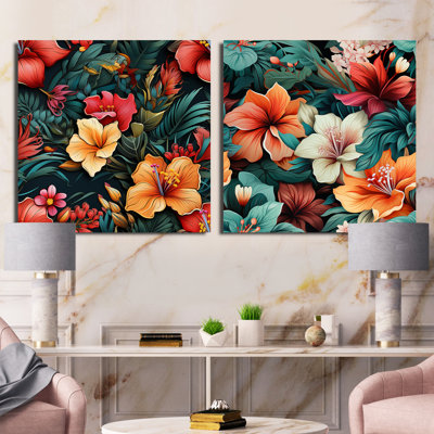 Zermatt - Floral Square Collage Set Of 2