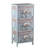 3 Drawer Wooden Cabinet with Wicker Storage Baskets and White Bear Design for Home Organization
