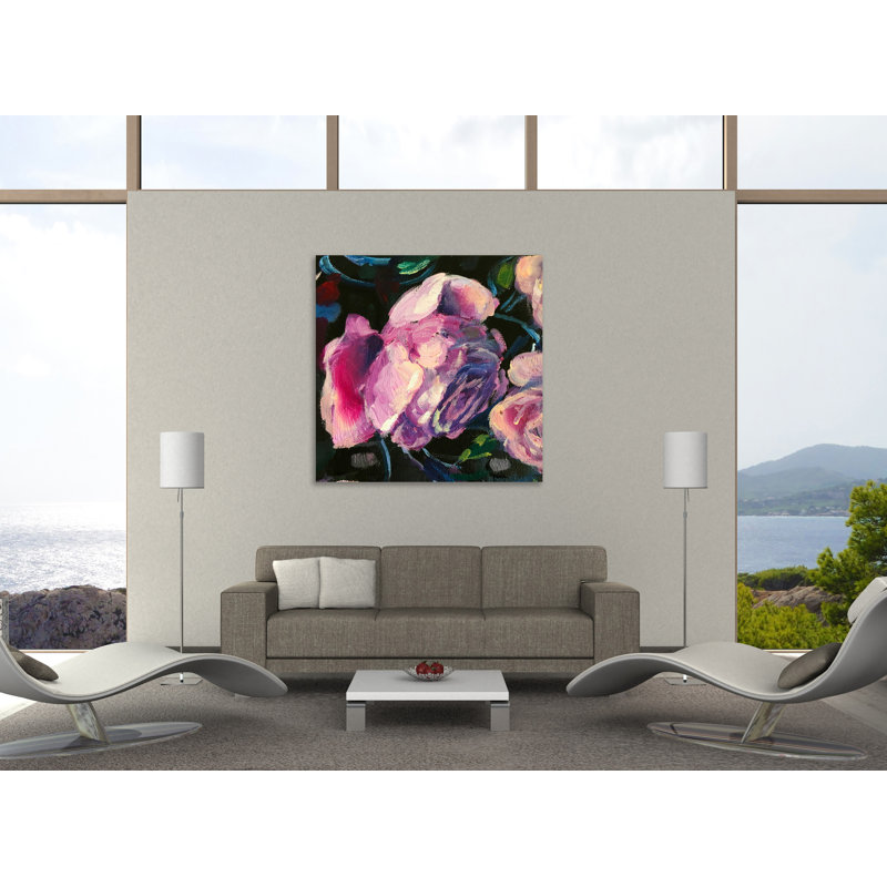 «Spring Roses1», toile tendue par Boho Studio, H 24 po x l 24 po x P 1,5 po