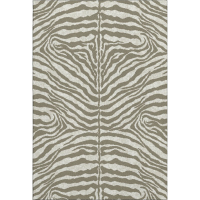 Premium Machine Washable Kishonna AMF42 Taupe Rug