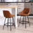Janayshia Swivel Upholstered 25.6'' Faux Leather Counter Stool with Metal Frame-1484961770