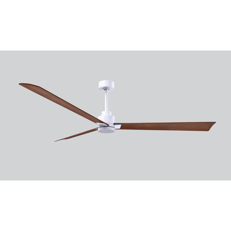 Ventilateur de plafond Alessandra 72, Blanc mat, Noyer