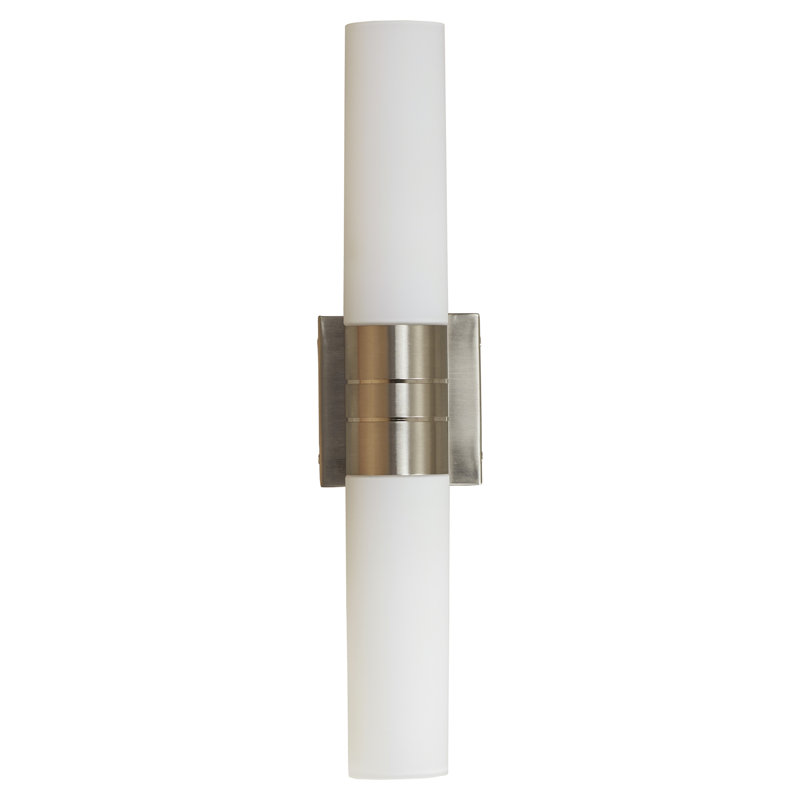Applique articulée à 2 lumières Hoddesd, 2 x incandescentes T10 60 W à culot moyen, Nickel brossé