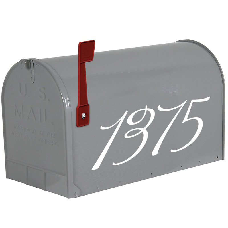 4 po numéro de maison autocollant, Blanc