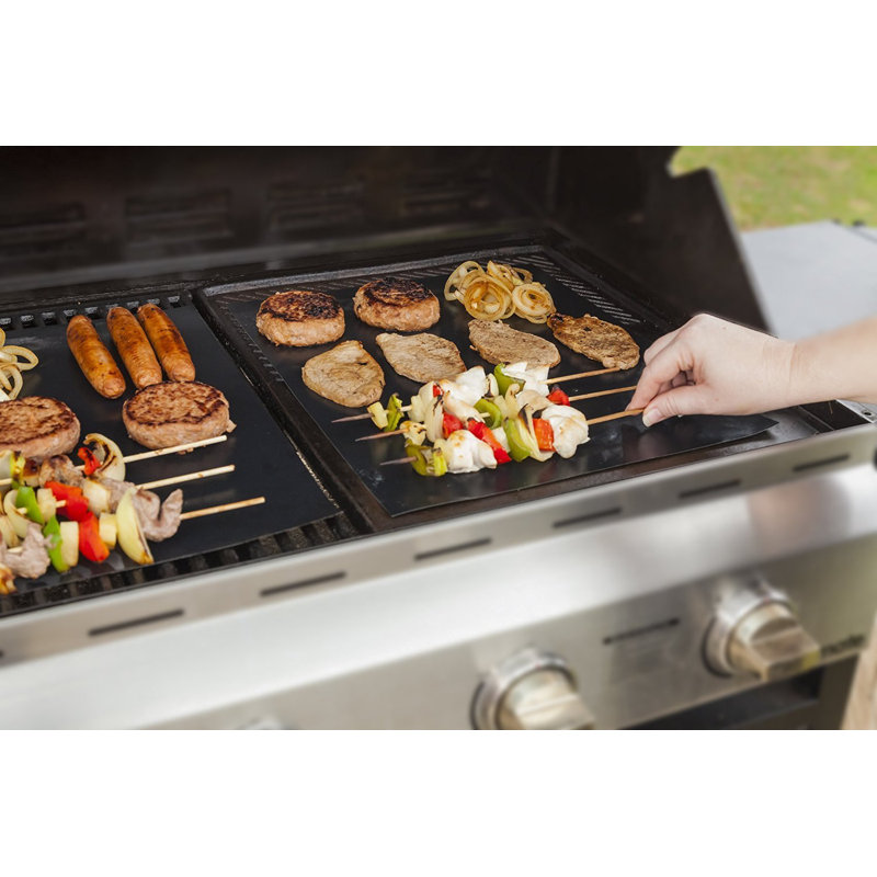 Non-Stick Black Reusable BBQ Grill Mat