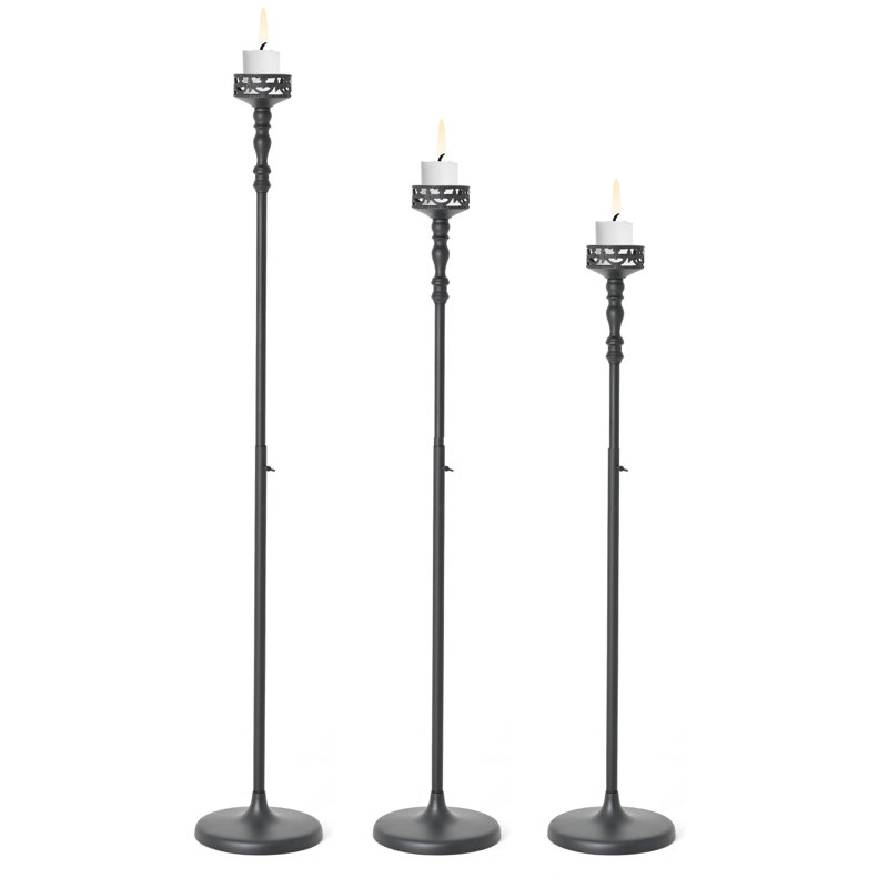 Adjustable Height Floor Pillar Candle Holders For Fireplace