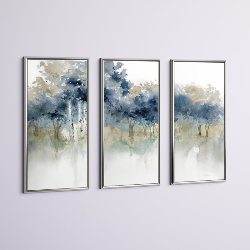 «Waters Edge», ensemble de 3 reproductions encadrées sur toile, H 41,5 po x l 64,5 po x P 2 po