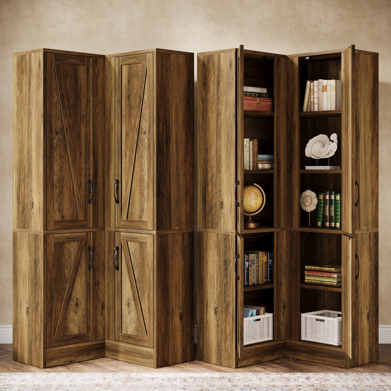 70.87"H Freestanding Accent Cabinet, Corner Cabinet With Doors
