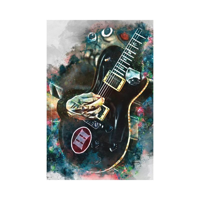 Mark Tremonti's Electric Guitar II 1 Piece Painting on Canvas, 30.48cm H x 20.32cm W x 1.91cm D, Wrapped Canvas