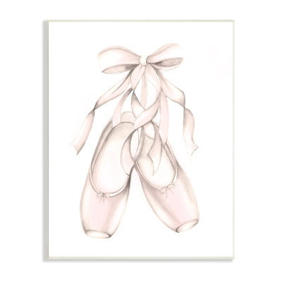 Soft Pink Ballerina Slippers Ballet Dance Shoes - Painting