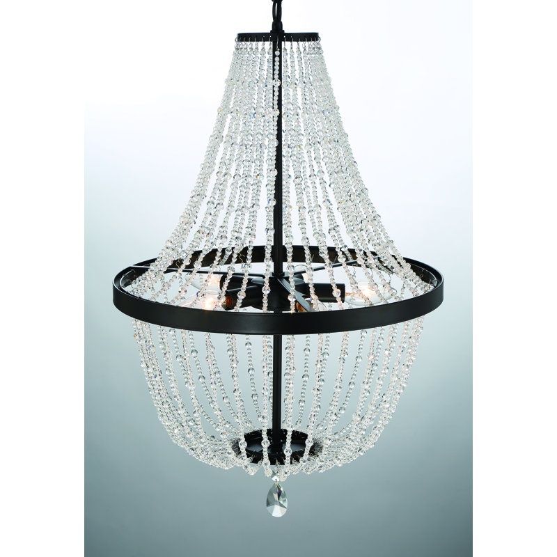 Lustre classique / traditionnel en acier à 5 lumières à intensité variable Emilia