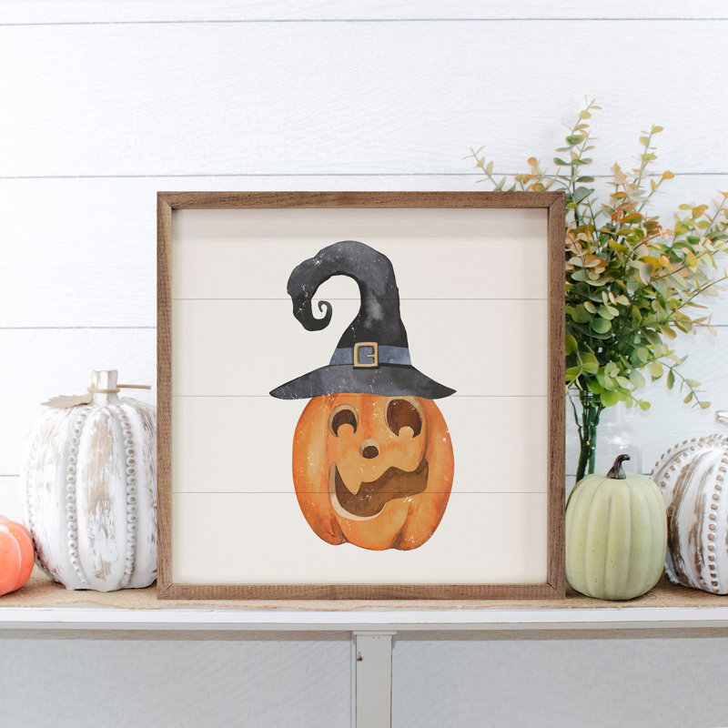 Jack O Lantern With Hat Square, H 4 po x l 4 po