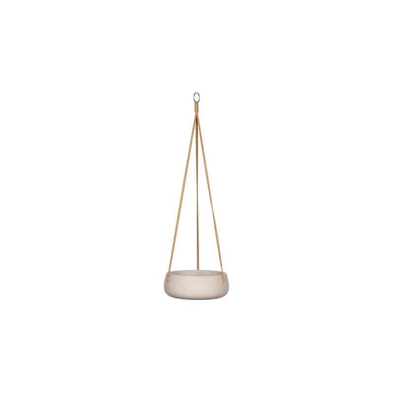 Gray Fiberstone Hanging Pot, Black, 9" W x 9" D x 4" H